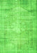 Serging Thickness of Machine Washable Abstract Green Contemporary Area Rugs, wshcon1320grn