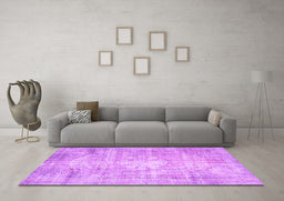 Machine Washable Abstract Purple Contemporary Area Rugs in a Living Room, wshcon1320pur