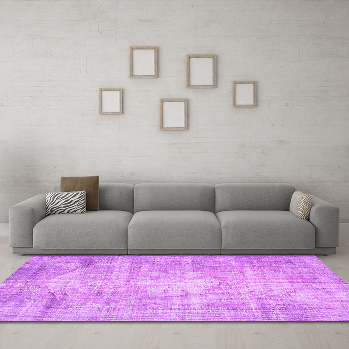 Machine Washable Abstract Purple Contemporary Area Rugs in a Living Room, wshcon1320pur