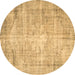 Round Abstract Brown Contemporary Rug, con1320brn