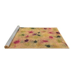 Sideview of Machine Washable Abstract Brown Contemporary Rug, wshcon1321brn