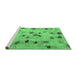 Sideview of Machine Washable Abstract Emerald Green Contemporary Area Rugs, wshcon1321emgrn