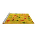 Sideview of Machine Washable Abstract Yellow Contemporary Rug, wshcon1321yw