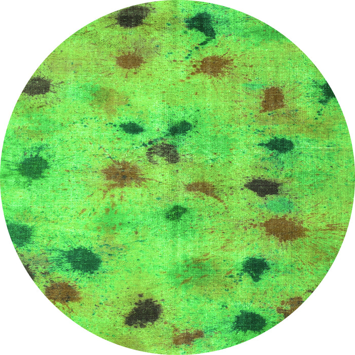 Square Abstract Green Contemporary Rug, con1321grn