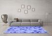 Machine Washable Abstract Blue Contemporary Rug in a Living Room, wshcon1321blu