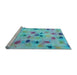 Sideview of Machine Washable Abstract Light Blue Contemporary Rug, wshcon1321lblu