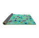 Sideview of Abstract Turquoise Contemporary Rug, con1321turq