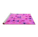 Sideview of Machine Washable Abstract Pink Contemporary Rug, wshcon1321pnk