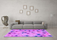 Machine Washable Abstract Purple Contemporary Rug, wshcon1321pur