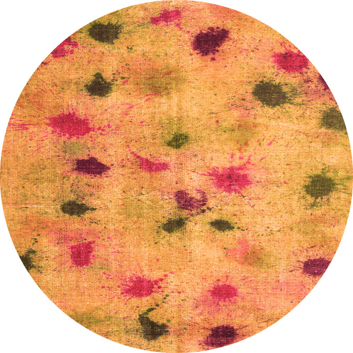 Square Abstract Orange Contemporary Rug, con1321org