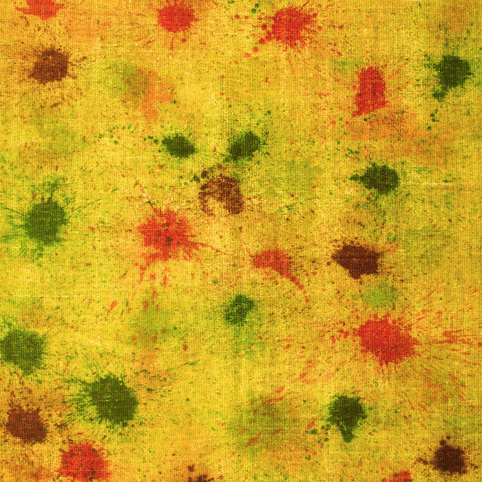 Machine Washable Abstract Yellow Contemporary Rug, wshcon1321yw