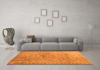 Machine Washable Abstract Orange Contemporary Rug, wshcon1322org