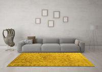 Machine Washable Abstract Yellow Contemporary Rug, wshcon1322yw