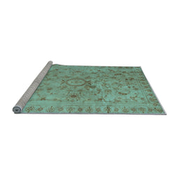 Sideview of Machine Washable Abstract Light Blue Contemporary Rug, wshcon1322lblu