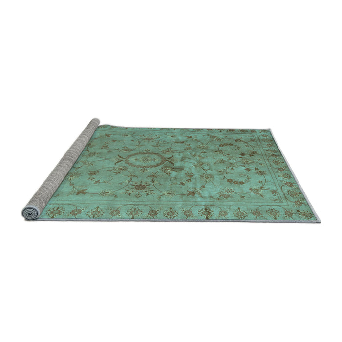 Sideview of Machine Washable Abstract Light Blue Contemporary Rug, wshcon1322lblu