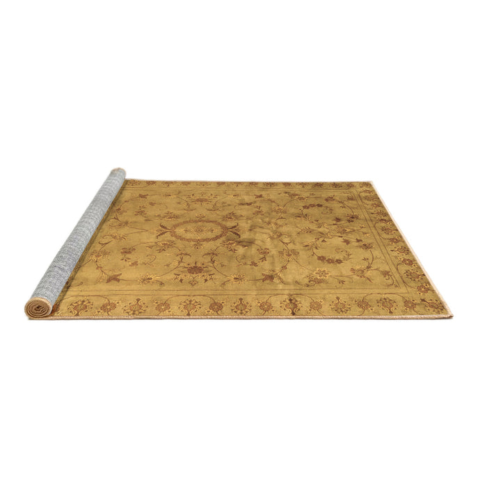 Sideview of Machine Washable Abstract Brown Contemporary Rug, wshcon1322brn