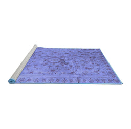 Sideview of Machine Washable Abstract Blue Contemporary Rug, wshcon1322blu