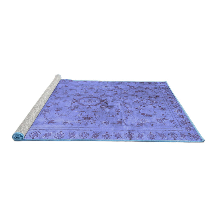Sideview of Machine Washable Abstract Blue Contemporary Rug, wshcon1322blu
