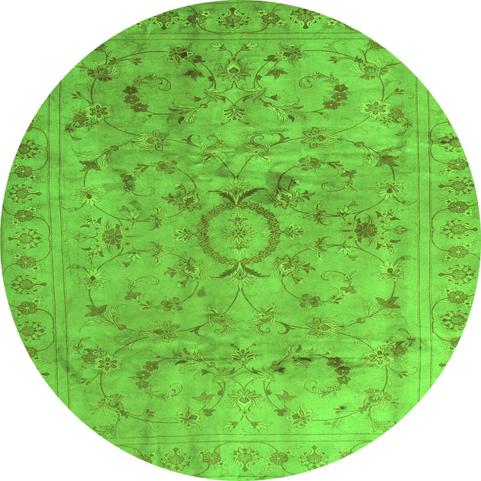 Square Abstract Green Contemporary Rug, con1322grn