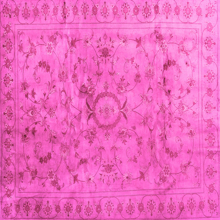 Square Machine Washable Abstract Pink Contemporary Rug, wshcon1322pnk