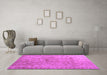 Machine Washable Abstract Purple Contemporary Area Rugs in a Living Room, wshcon1322pur