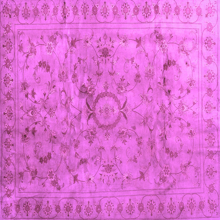 Square Machine Washable Abstract Purple Contemporary Area Rugs, wshcon1322pur