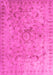 Machine Washable Abstract Pink Contemporary Rug, wshcon1322pnk