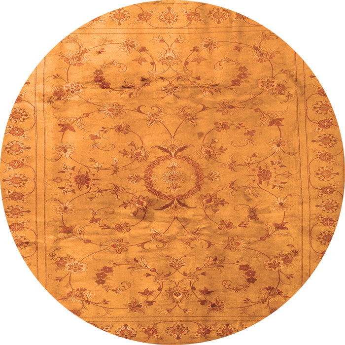 Square Abstract Orange Contemporary Rug, con1322org