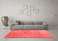 Machine Washable Abstract Red Contemporary Rug, wshcon1322red