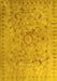 Machine Washable Abstract Yellow Contemporary Rug, wshcon1322yw