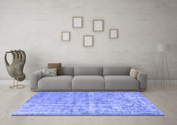 Machine Washable Abstract Blue Contemporary Rug in a Living Room, wshcon1323blu