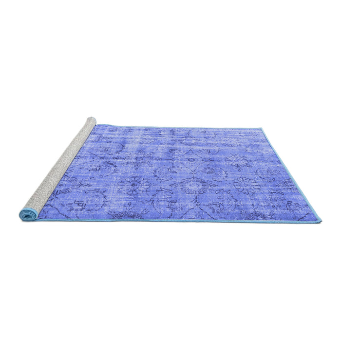 Sideview of Machine Washable Abstract Blue Contemporary Rug, wshcon1323blu