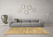 Machine Washable Abstract Brown Contemporary Rug in a Living Room,, wshcon1323brn