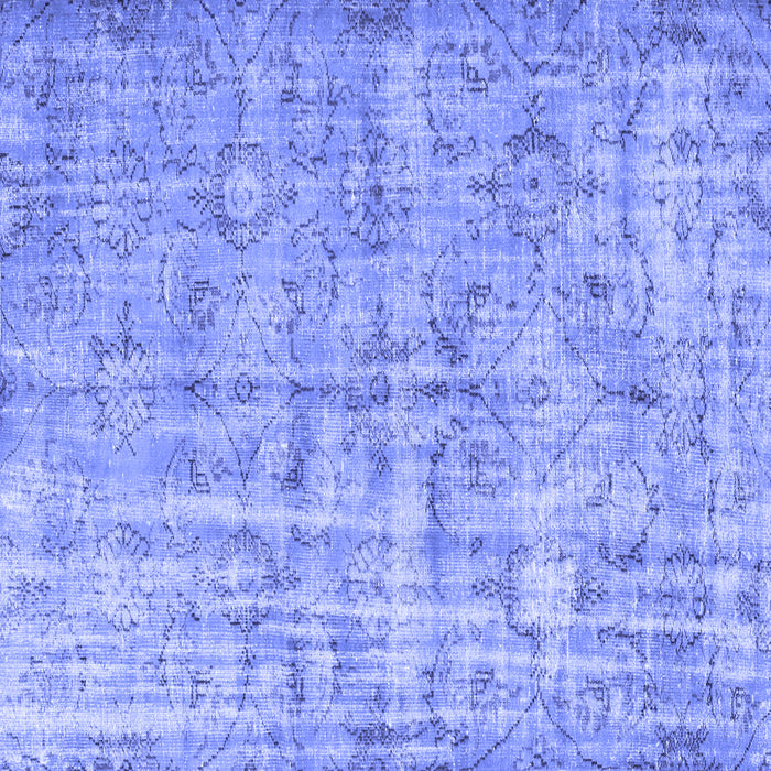 Square Abstract Blue Contemporary Rug, con1323blu