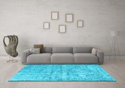 Machine Washable Abstract Light Blue Contemporary Rug in a Living Room, wshcon1323lblu