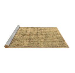 Sideview of Machine Washable Abstract Brown Contemporary Rug, wshcon1323brn