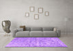 Machine Washable Abstract Purple Contemporary Area Rugs in a Living Room, wshcon1323pur