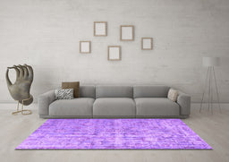 Machine Washable Abstract Purple Contemporary Area Rugs in a Living Room, wshcon1323pur