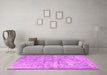 Machine Washable Abstract Pink Contemporary Rug in a Living Room, wshcon1323pnk