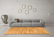 Machine Washable Abstract Orange Contemporary Area Rugs in a Living Room, wshcon1323org