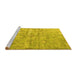 Sideview of Machine Washable Abstract Yellow Contemporary Rug, wshcon1323yw