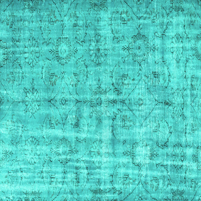 Square Machine Washable Abstract Turquoise Contemporary Area Rugs, wshcon1323turq