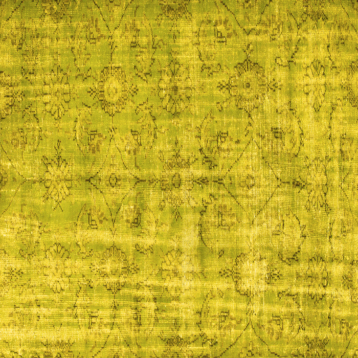 Square Abstract Yellow Contemporary Rug, con1323yw