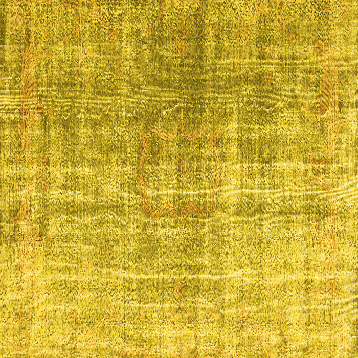 Square Machine Washable Abstract Yellow Contemporary Rug, wshcon1324yw