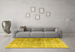 Machine Washable Abstract Yellow Contemporary Rug in a Living Room, wshcon1324yw