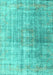 Abstract Turquoise Contemporary Rug, con1324turq