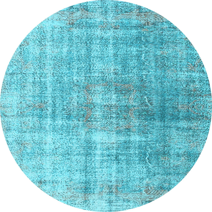Round Machine Washable Abstract Light Blue Contemporary Rug, wshcon1324lblu