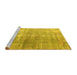 Sideview of Machine Washable Abstract Yellow Contemporary Rug, wshcon1324yw