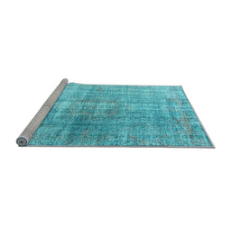 Sideview of Machine Washable Abstract Light Blue Contemporary Rug, wshcon1324lblu