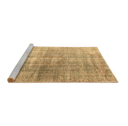 Sideview of Machine Washable Abstract Brown Contemporary Rug, wshcon1324brn